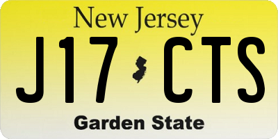 NJ license plate J17CTS