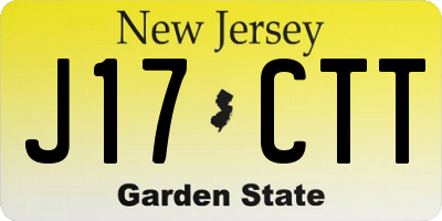 NJ license plate J17CTT