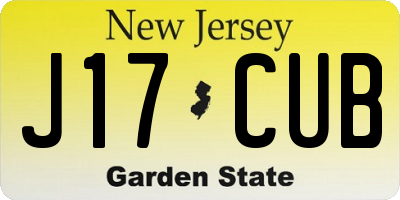 NJ license plate J17CUB