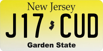 NJ license plate J17CUD