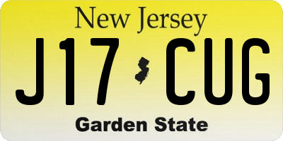 NJ license plate J17CUG