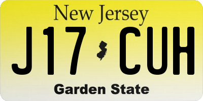 NJ license plate J17CUH