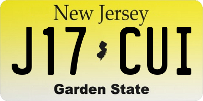 NJ license plate J17CUI