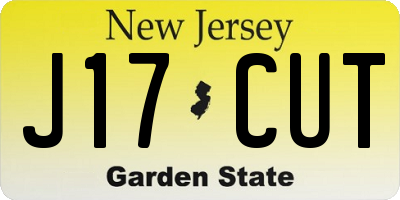 NJ license plate J17CUT