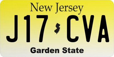 NJ license plate J17CVA