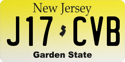 NJ license plate J17CVB