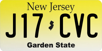 NJ license plate J17CVC