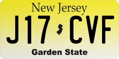 NJ license plate J17CVF