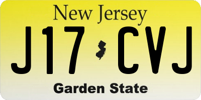 NJ license plate J17CVJ