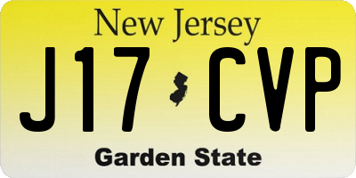 NJ license plate J17CVP