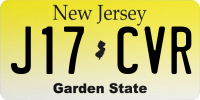 NJ license plate J17CVR