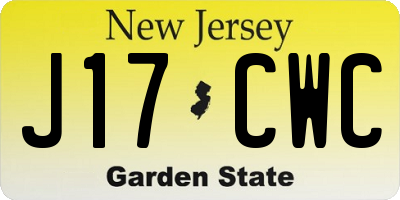 NJ license plate J17CWC