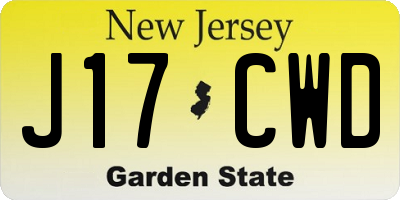 NJ license plate J17CWD