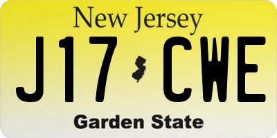 NJ license plate J17CWE