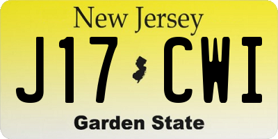 NJ license plate J17CWI