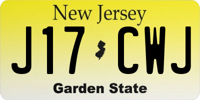 NJ license plate J17CWJ
