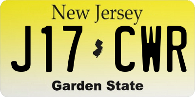 NJ license plate J17CWR