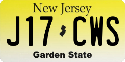 NJ license plate J17CWS