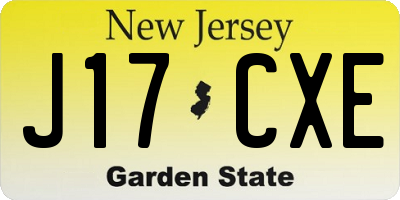 NJ license plate J17CXE