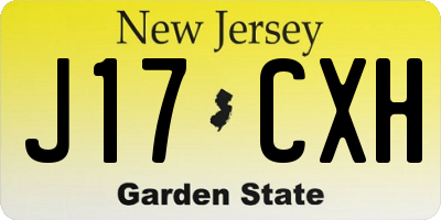 NJ license plate J17CXH