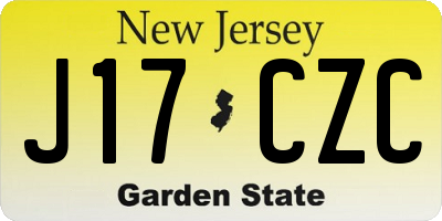 NJ license plate J17CZC