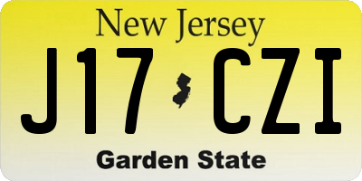 NJ license plate J17CZI