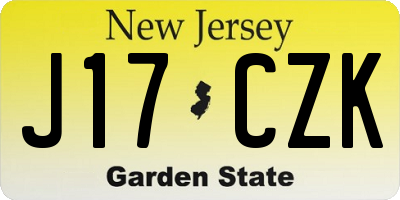NJ license plate J17CZK