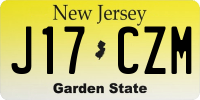 NJ license plate J17CZM