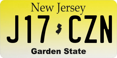 NJ license plate J17CZN