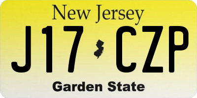 NJ license plate J17CZP
