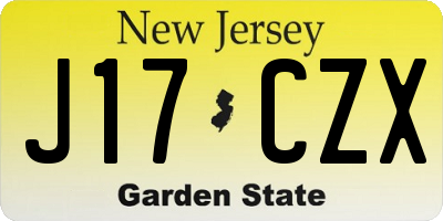 NJ license plate J17CZX