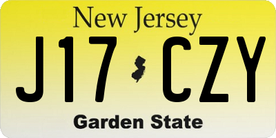 NJ license plate J17CZY