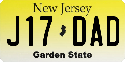 NJ license plate J17DAD