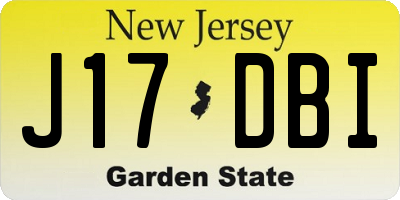 NJ license plate J17DBI