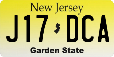 NJ license plate J17DCA