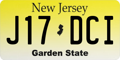 NJ license plate J17DCI
