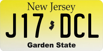 NJ license plate J17DCL