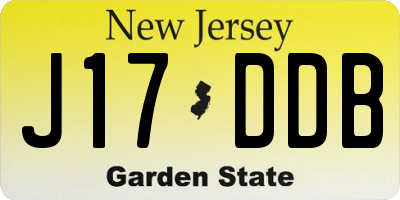 NJ license plate J17DDB