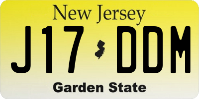 NJ license plate J17DDM