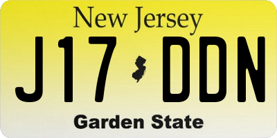 NJ license plate J17DDN