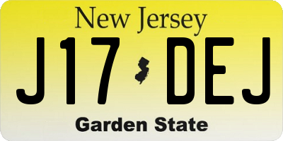 NJ license plate J17DEJ