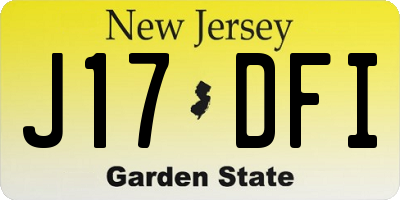 NJ license plate J17DFI