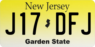 NJ license plate J17DFJ