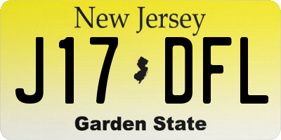 NJ license plate J17DFL