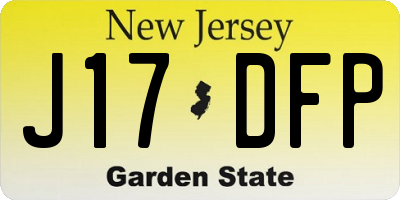 NJ license plate J17DFP