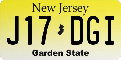 NJ license plate J17DGI