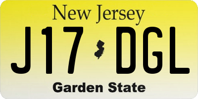 NJ license plate J17DGL