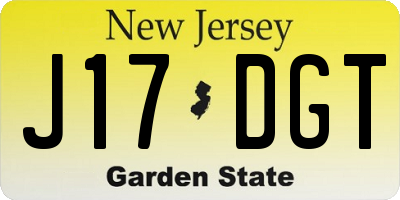 NJ license plate J17DGT