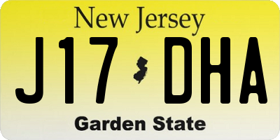 NJ license plate J17DHA