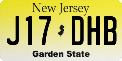 NJ license plate J17DHB